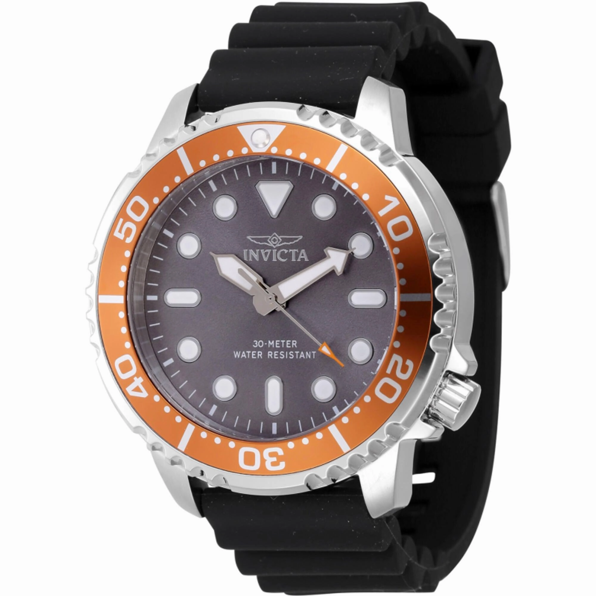 Invicta Men's Watch - Pro Diver Rotating Bezel Grey Dial Black Rubber Strap | 47224