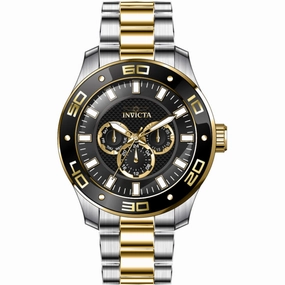 Invicta Men's Watch - Pro Diver Scuba Black Dial Two Tone Steel Bracelet | 45759