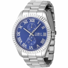 Invicta Men's Watch - Specialty Blue Brass Dial Silver Tone Steel Bracelet | 47423