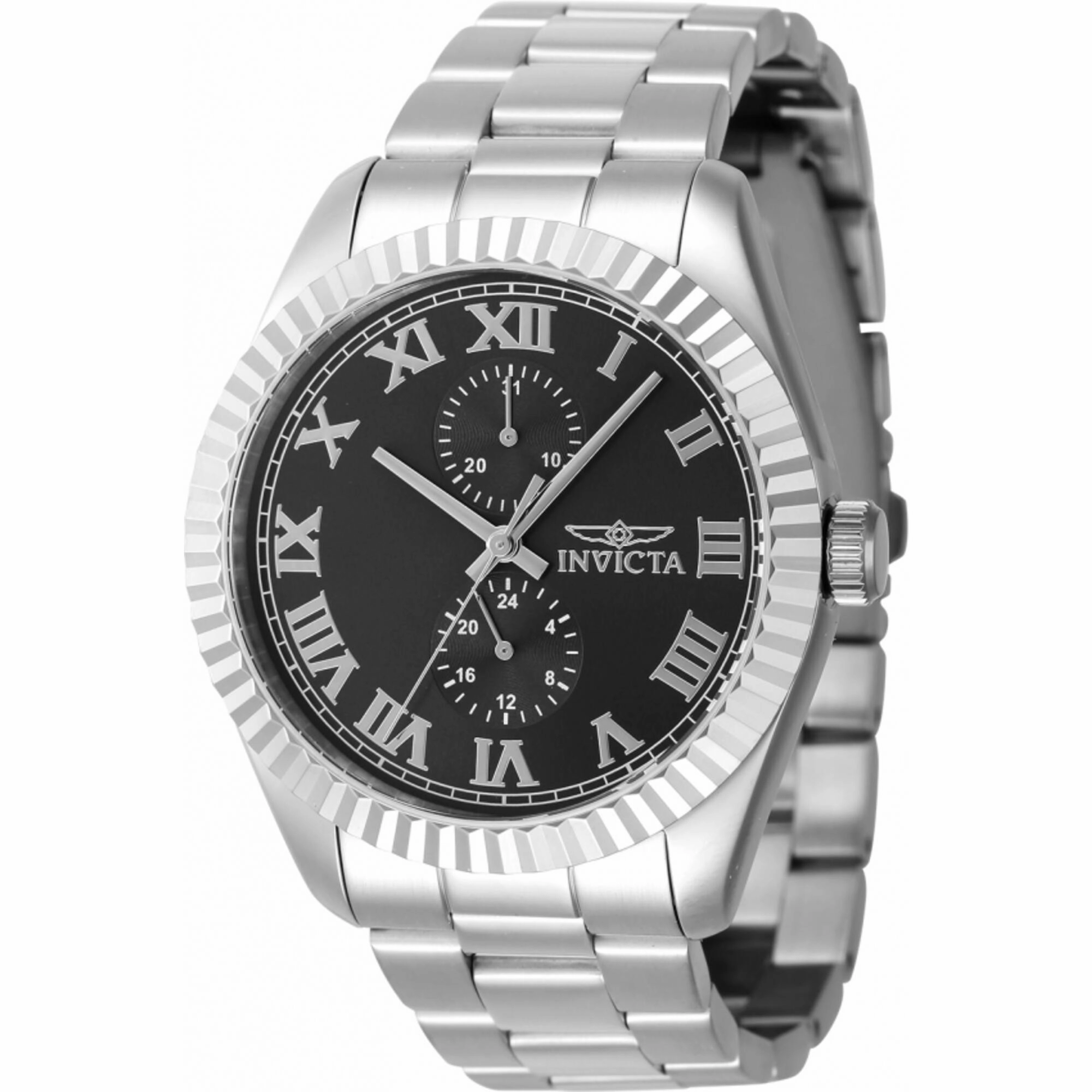 Invicta Men's Watch - Specialty Quartz Black Dial Silver Tone Steel Bracelet | 47420