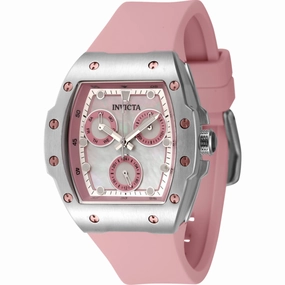 Invicta Women's Watch - Racing Pink and White Mop Dial Silicone Strap Quartz | 45639