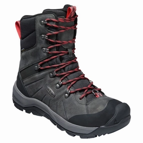 KEEN 1023621 Revel IV High Polar Insulated Waterproof Hiking Boots for Men - Magnet/Red Carpet - 11M