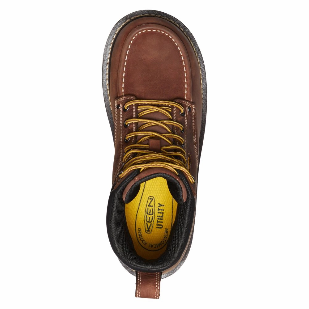 KEEN Utility Cincinnati Waterproof Work Boots with 90 Heel for Men - Tuscan Red - 10.5M