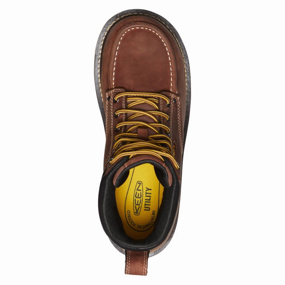 KEEN Utility Cincinnati Waterproof Work Boots with 90 Heel for Men - Tuscan Red - 10.5M