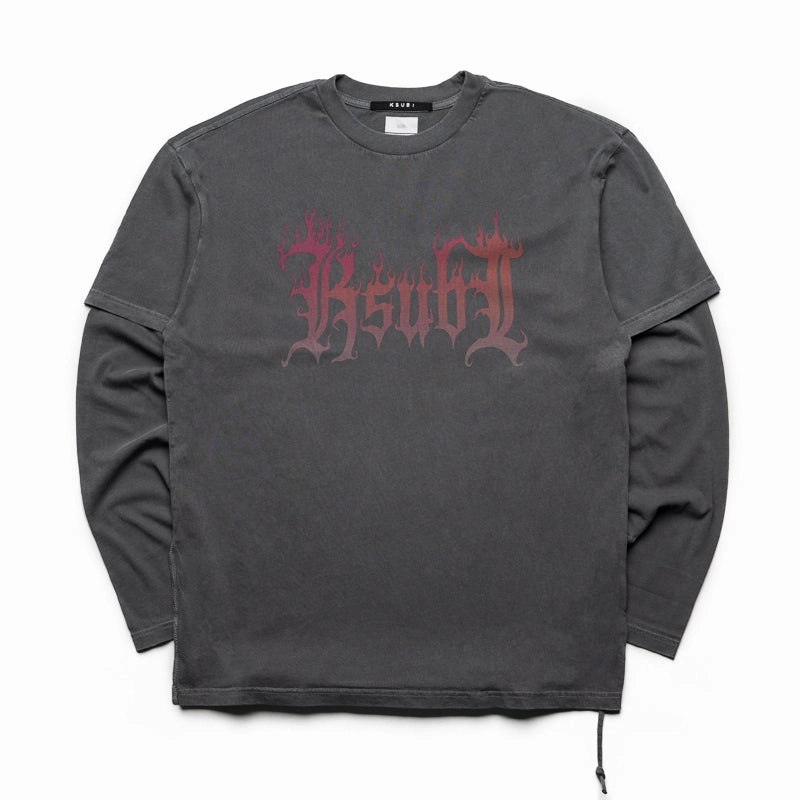 Ksubi Fuego Layered L/S Tee - Faded Black
