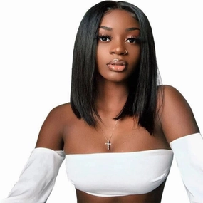 Le Rouge by Rio 100% Brazilian Human Hair 13X6 HD Lace Frontal Wig - 12 Straight - Natural