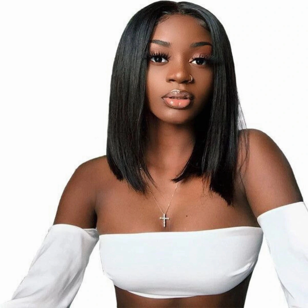 Le Rouge by Rio 100% Brazilian Human Hair 13X6 HD Lace Frontal Wig - 12 Straight - Natural