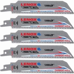 Lenox 2014223  -  CARBIDE RECIP Saw Blades  6108RCT 6 X 1 X 050 X 8 NGCR 5/PK