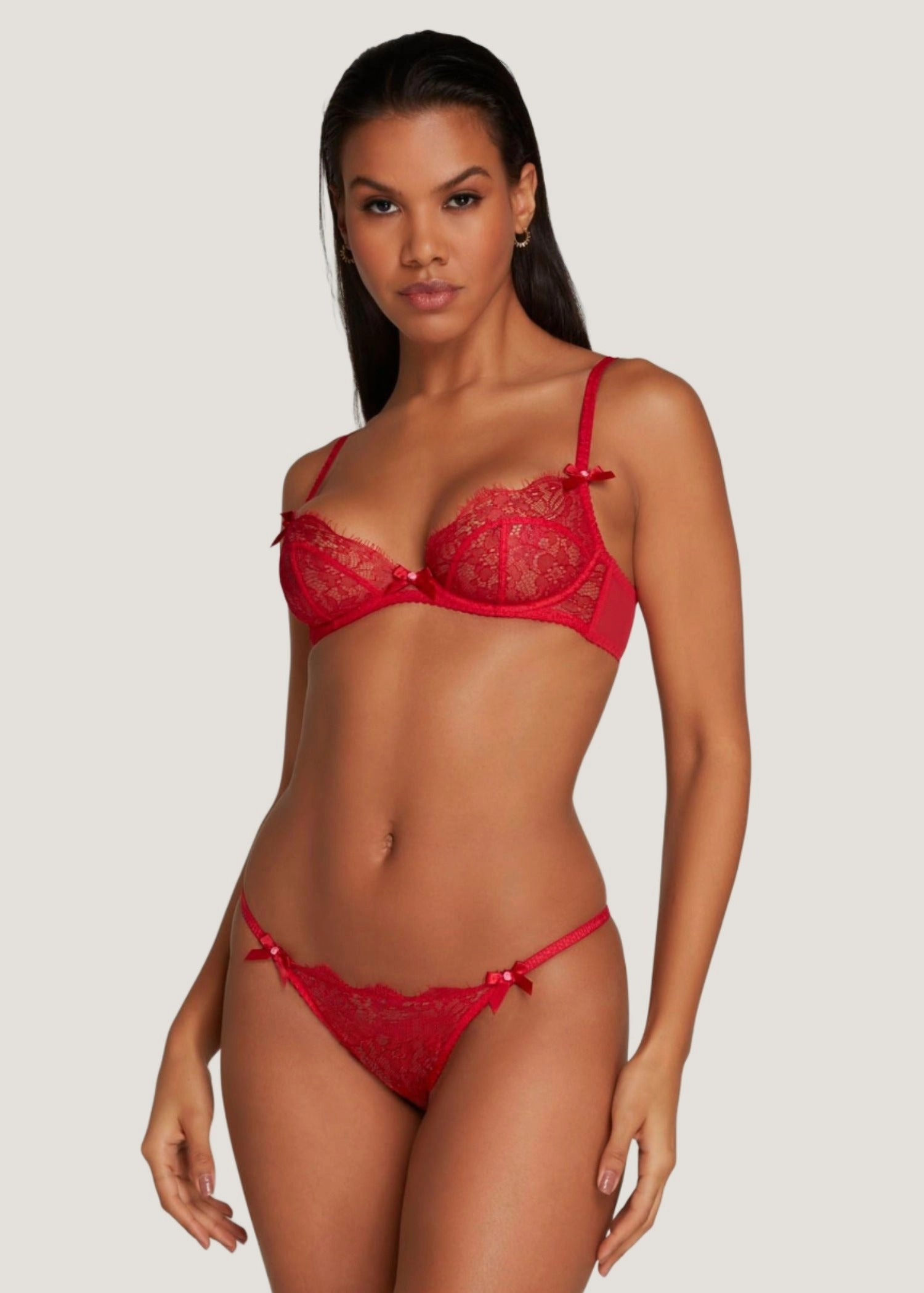 Lorna Lace Plunge Bra (Red)