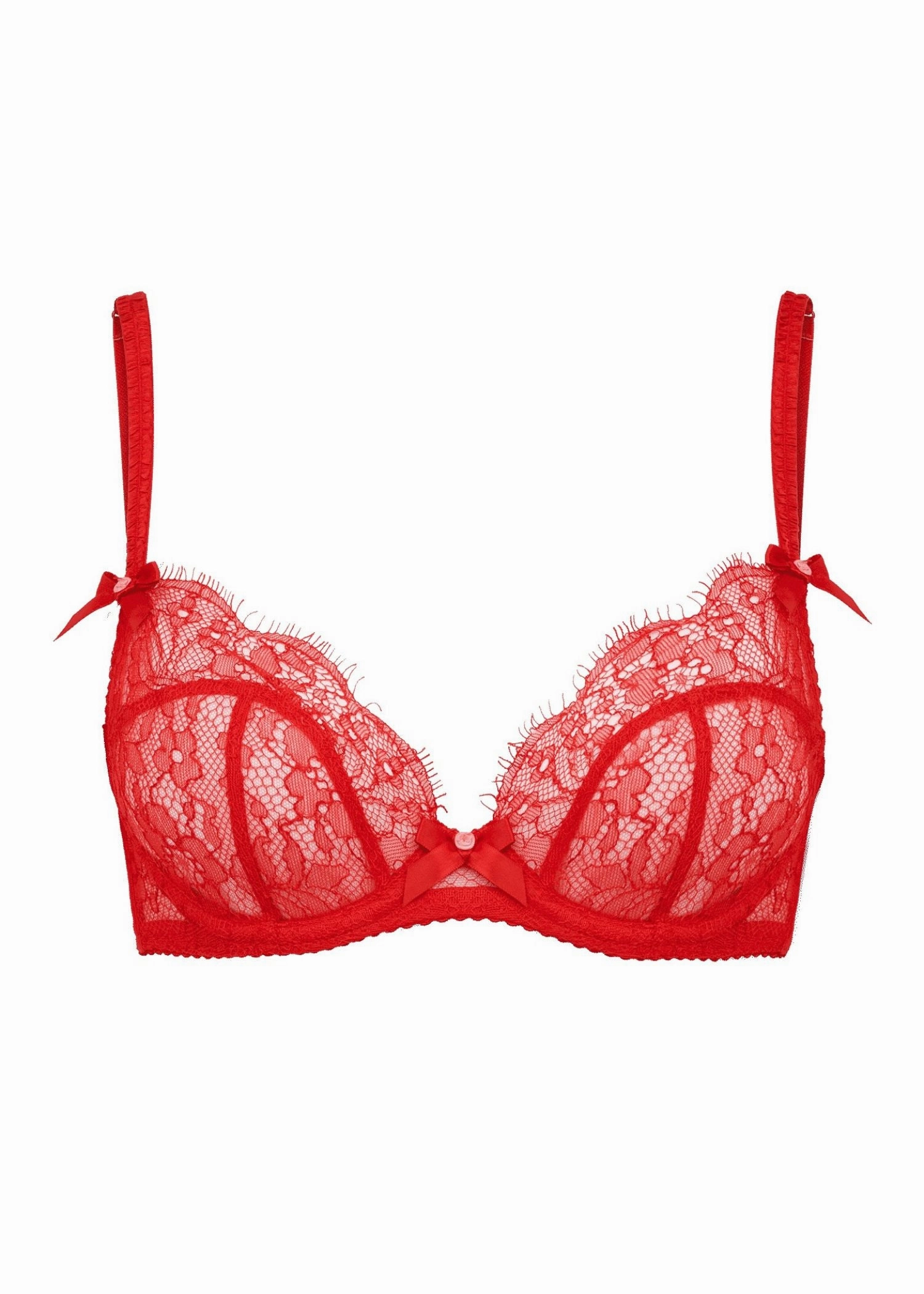 Lorna Lace Plunge Bra (Red)