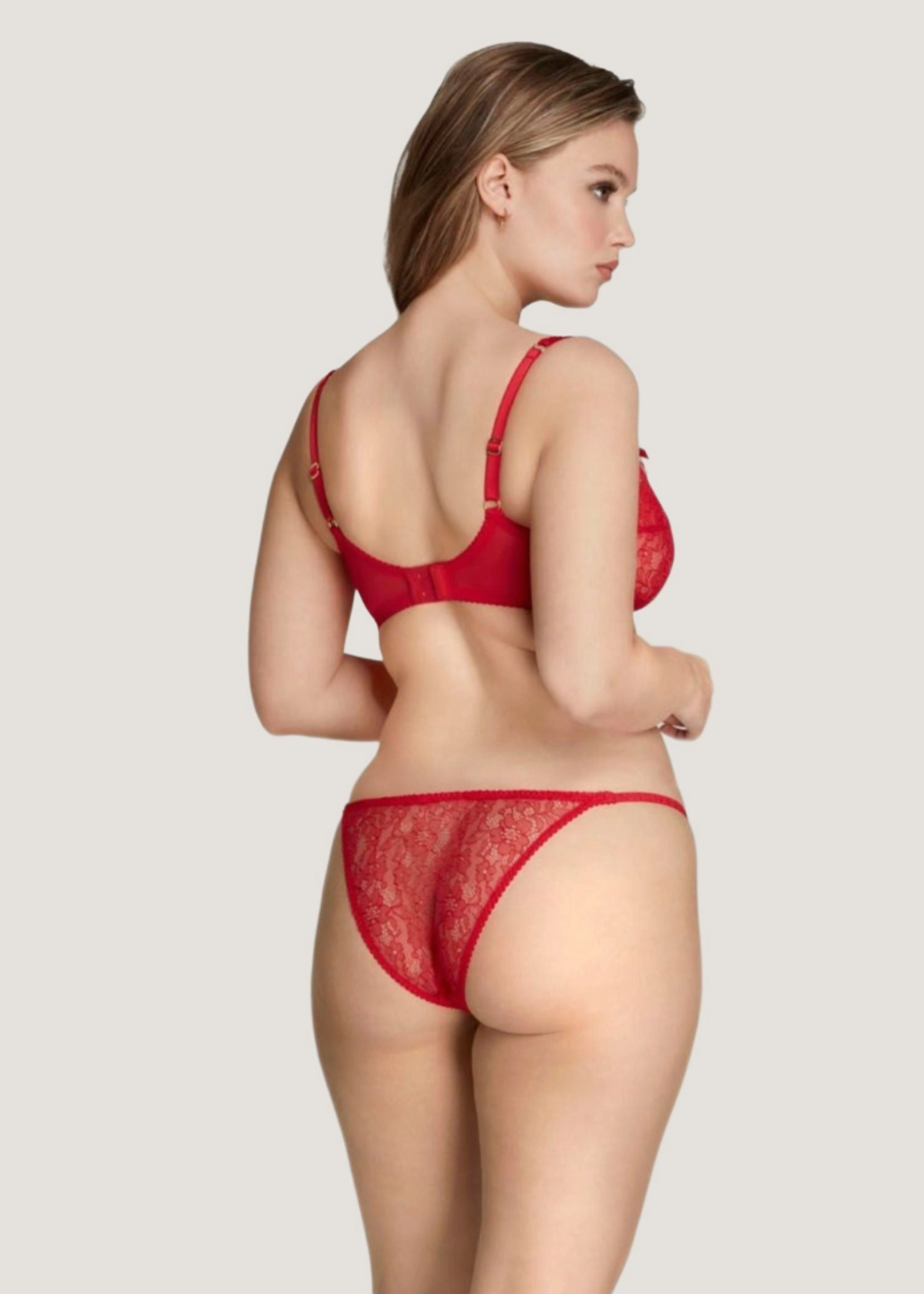 Lorna Lace Plunge Bra (Red)
