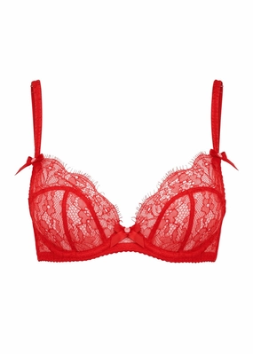 Lorna Lace Plunge Bra (Red)