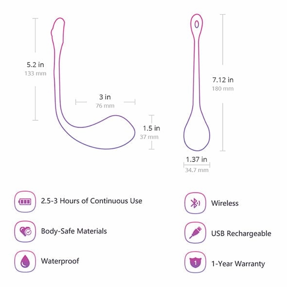 Lovense - Lush 2 App-Controlled Bullet Egg Vibrator (Pink)
