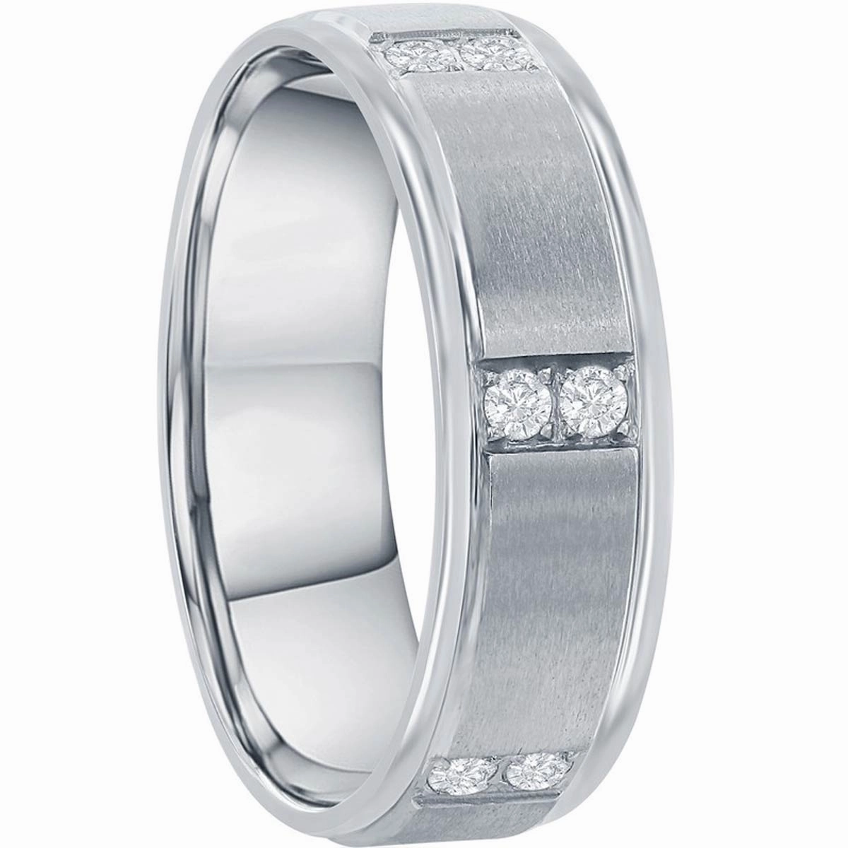 Men's Ring - Stainless Steel Brushed and Polished CZ, Size 9 | SW-2100-9