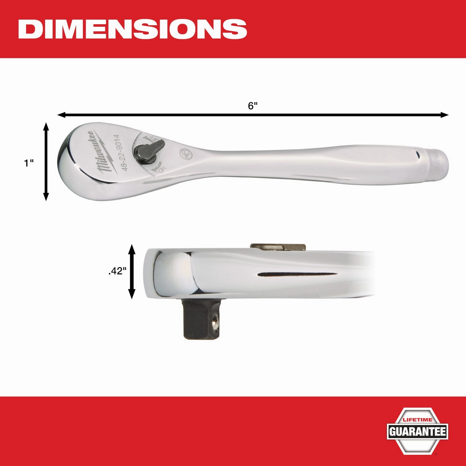 Milwaukee 48-22-9014 - 1/4 in. Drive Ratchet
