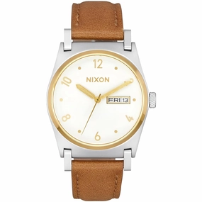 Nixon Women's Watch - Jane Quartz White Dial Brown Genuine Leather Strap | A955-2706