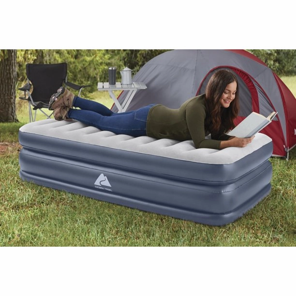 Ozark Trail Tritech QuadComfort 18" Air Mattress Antimicrobial Coating with Built-in AC Pump, Twin