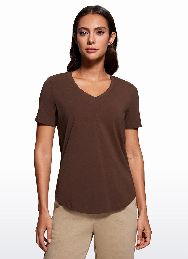 Pima Cotton Pro Short Sleeves V Neck