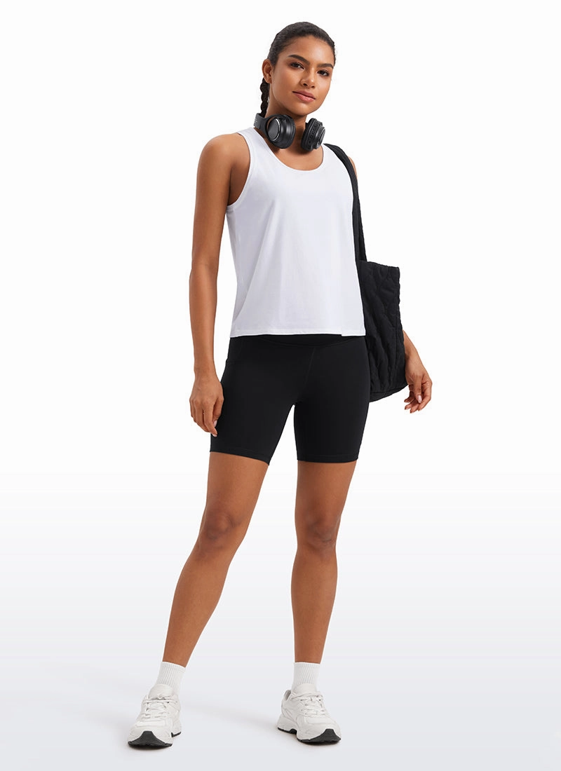 Pima Cotton Scoop Neck Workout Sleeveless Tank Tops