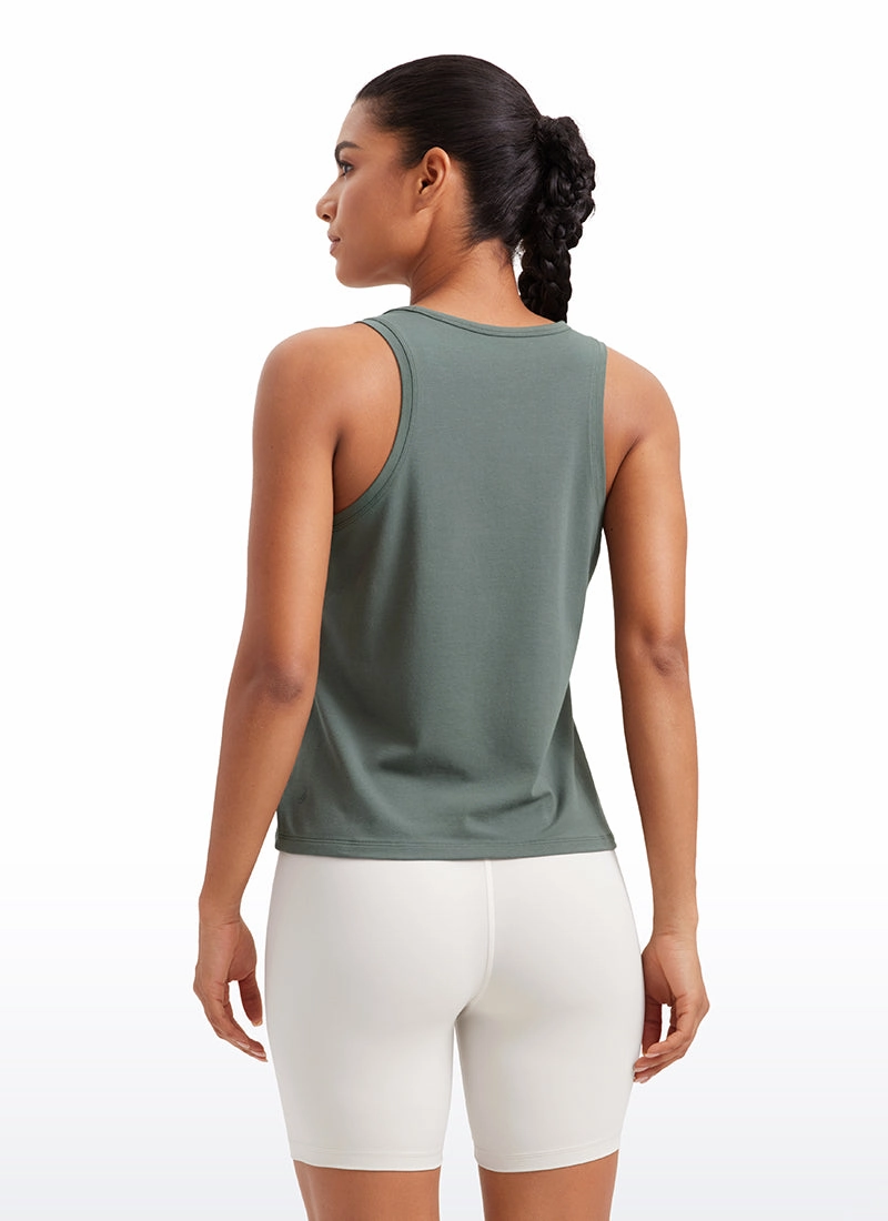 Pima Cotton Scoop Neck Workout Sleeveless Tank Tops