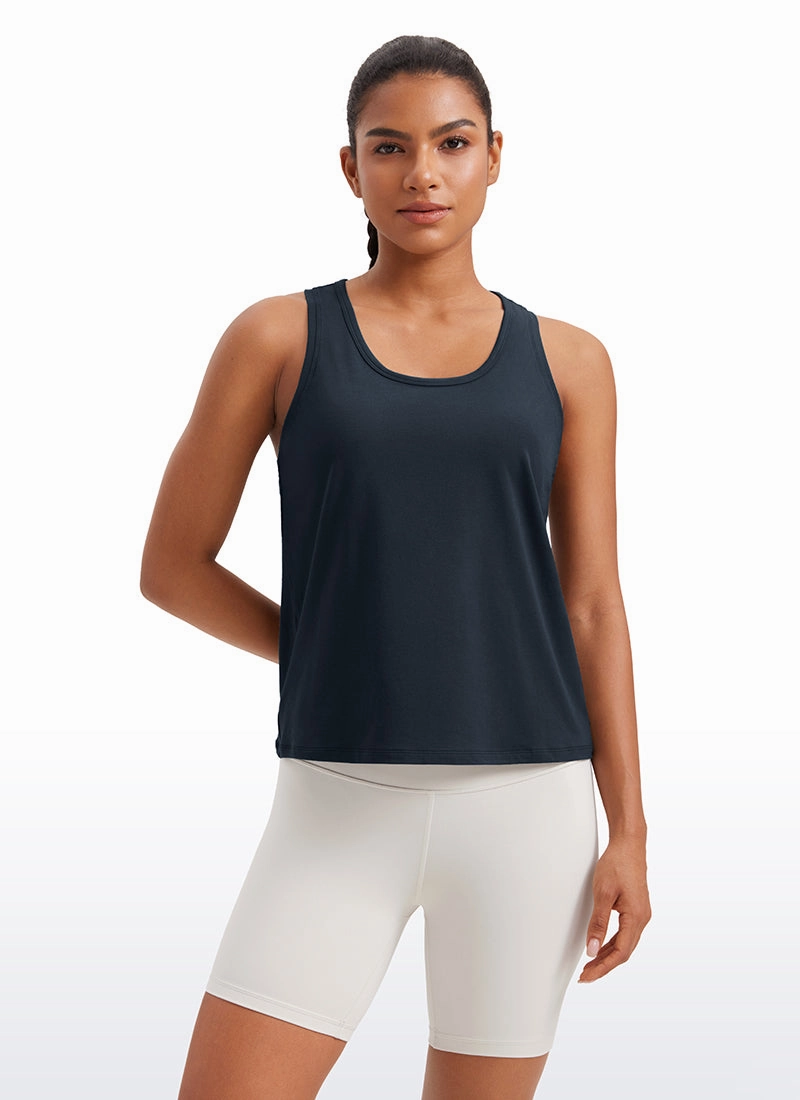 Pima Cotton Scoop Neck Workout Sleeveless Tank Tops