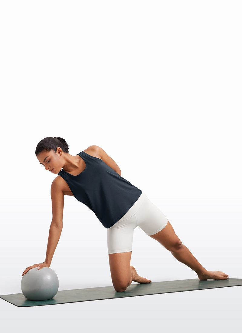 Pima Cotton Scoop Neck Workout Sleeveless Tank Tops