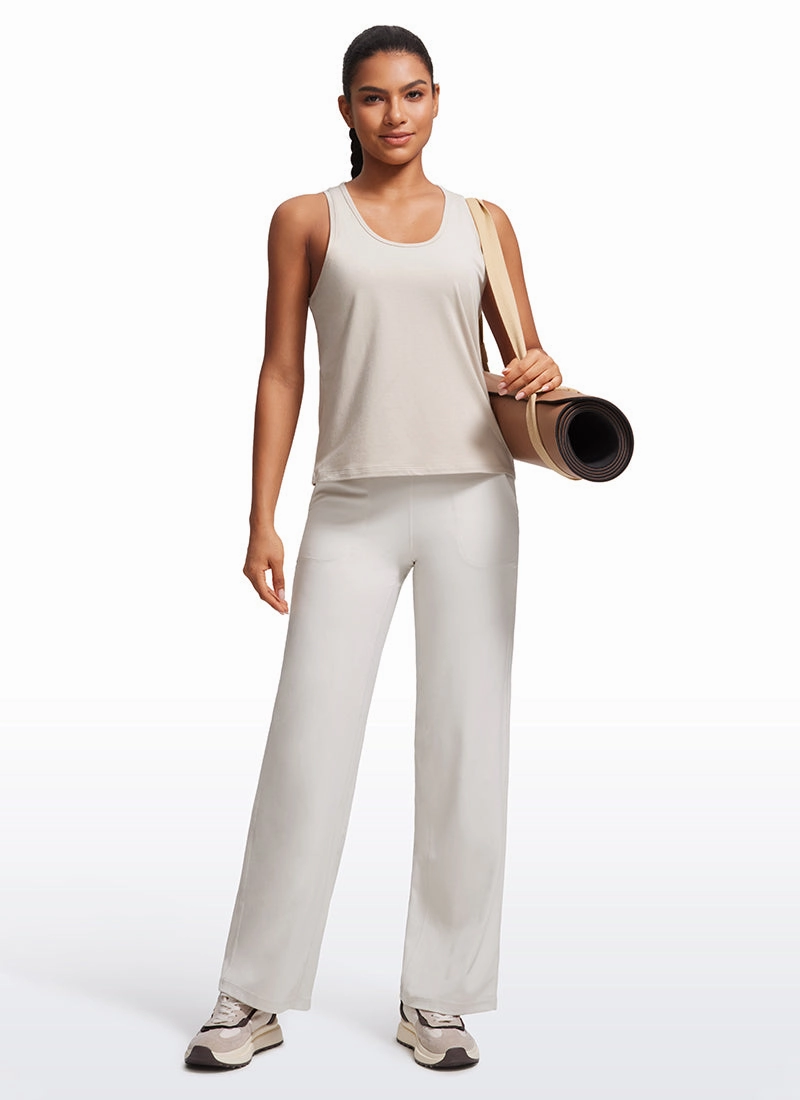 Pima Cotton Scoop Neck Workout Sleeveless Tank Tops