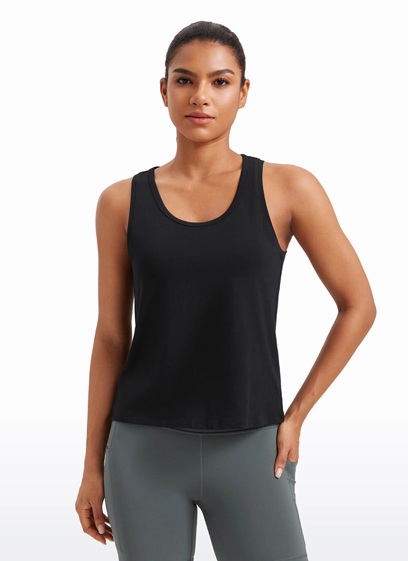 Pima Cotton Scoop Neck Workout Sleeveless Tank Tops