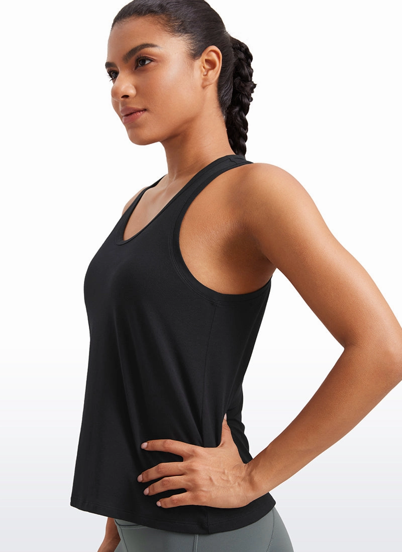 Pima Cotton Scoop Neck Workout Sleeveless Tank Tops