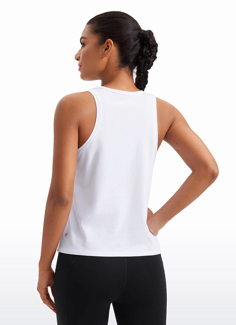 Pima Cotton Scoop Neck Workout Sleeveless Tank Tops