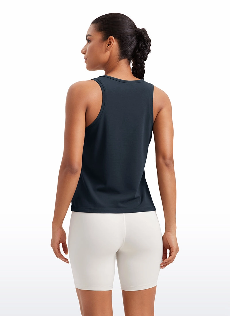 Pima Cotton Scoop Neck Workout Sleeveless Tank Tops