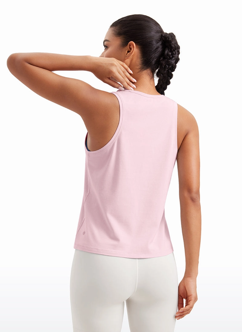Pima Cotton Scoop Neck Workout Sleeveless Tank Tops