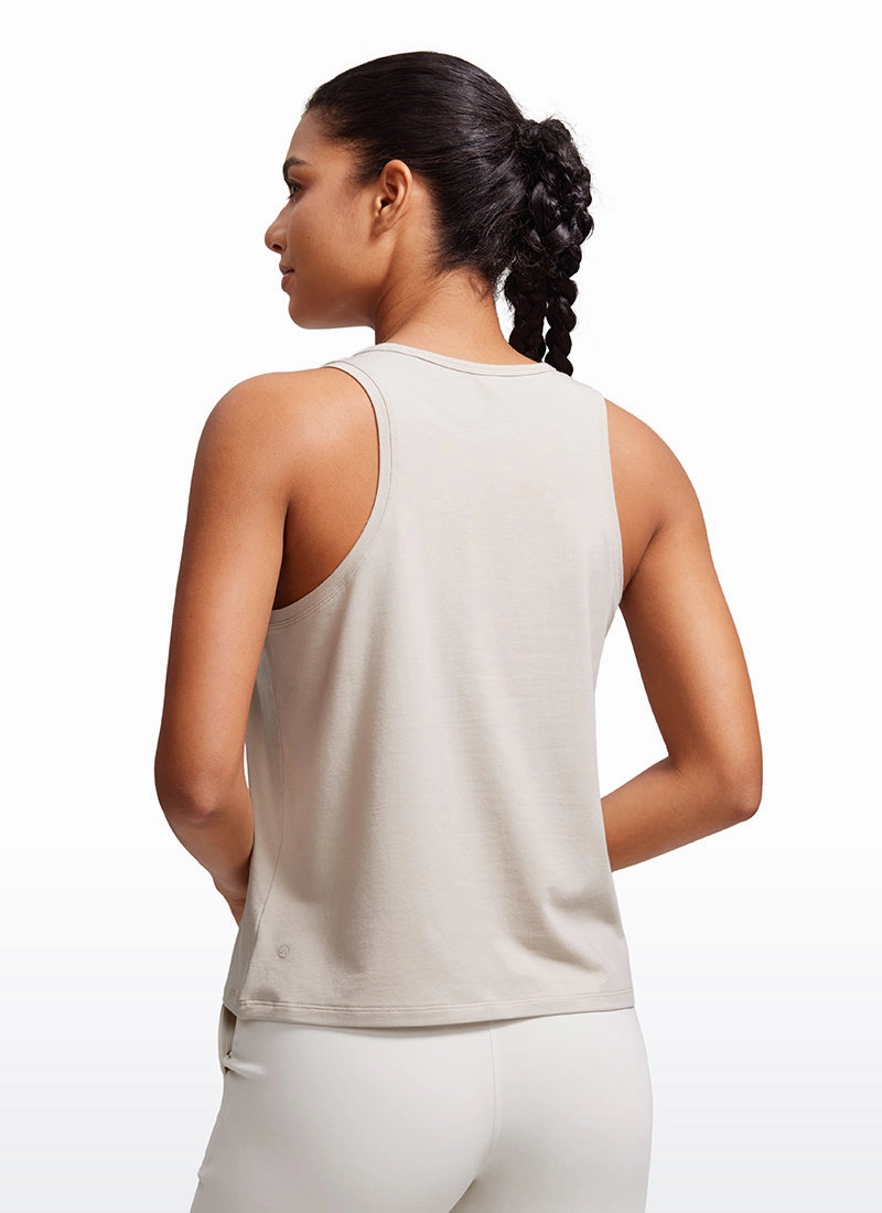 Pima Cotton Scoop Neck Workout Sleeveless Tank Tops