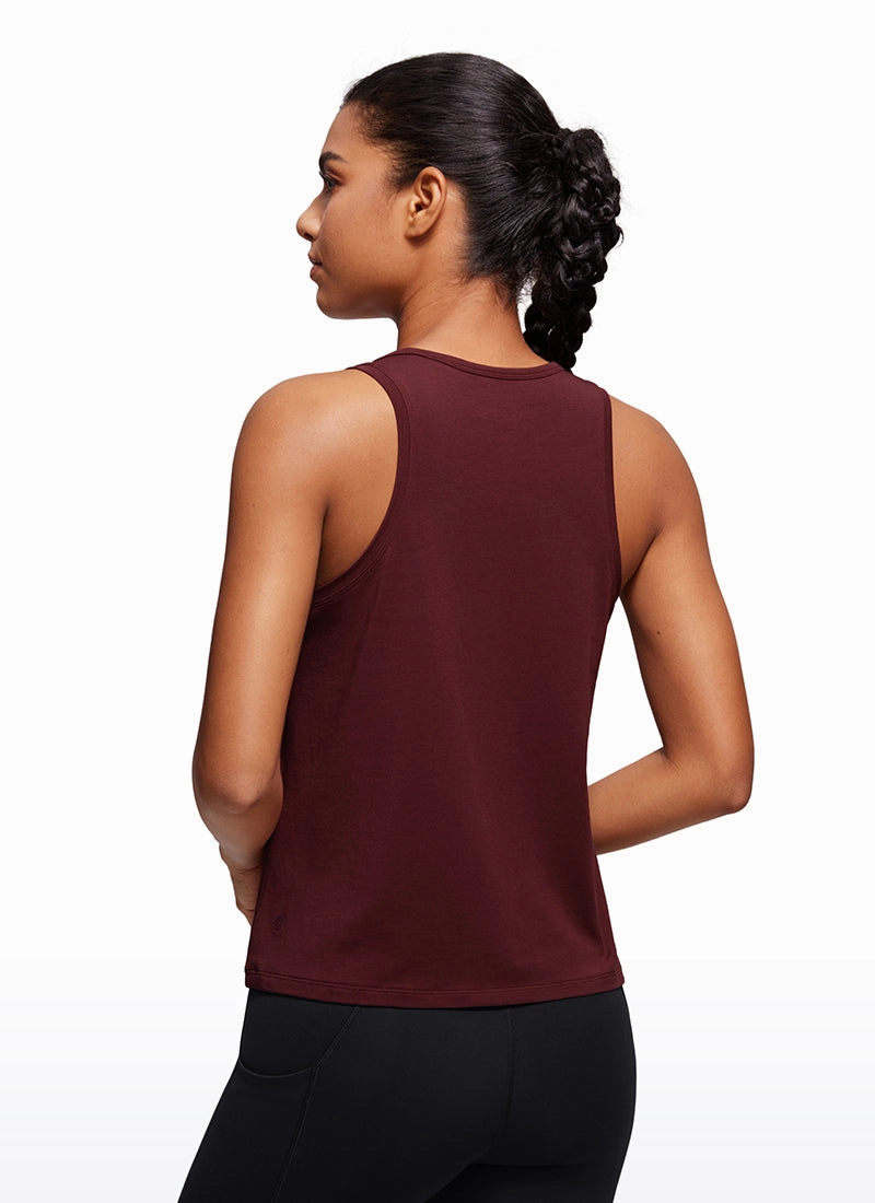 Pima Cotton Scoop Neck Workout Sleeveless Tank Tops