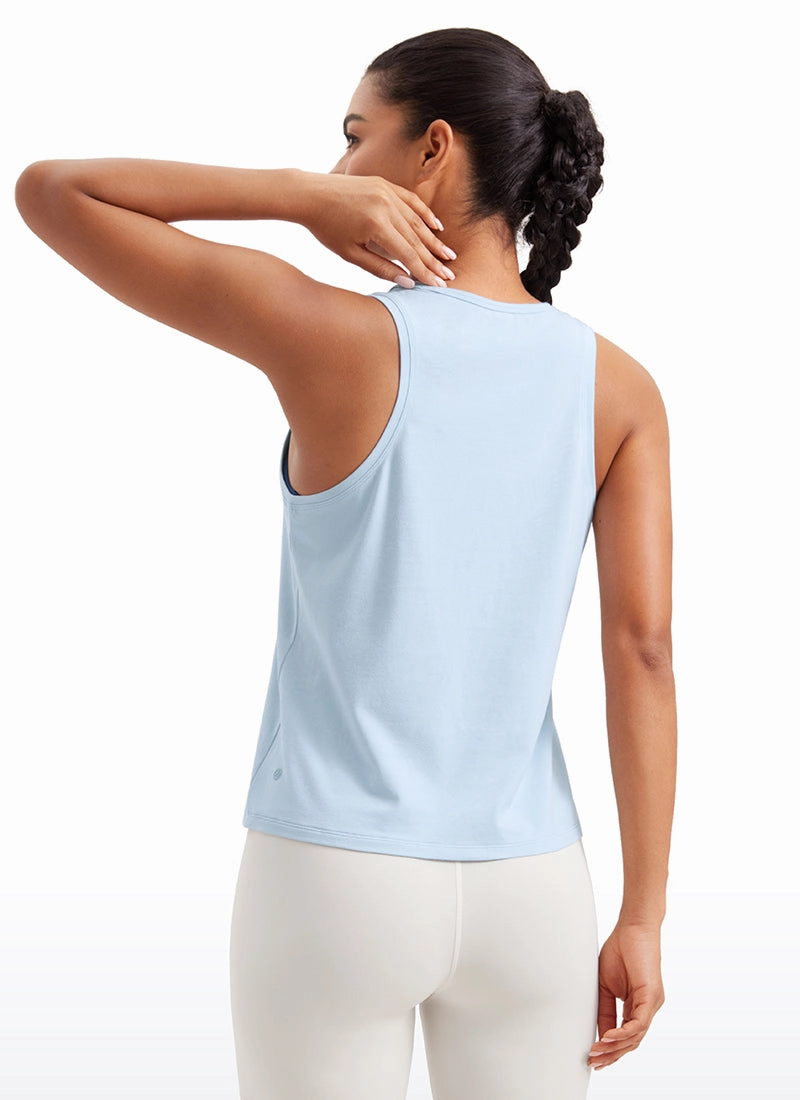Pima Cotton Scoop Neck Workout Sleeveless Tank Tops