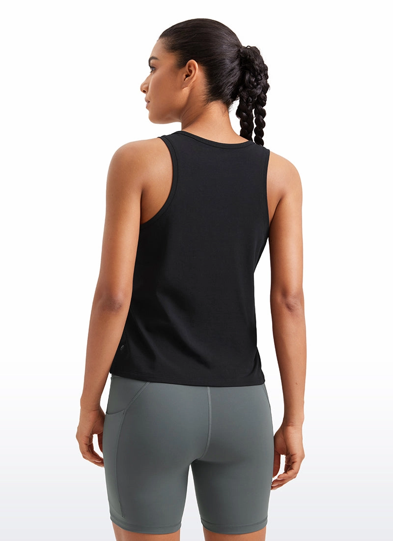 Pima Cotton Scoop Neck Workout Sleeveless Tank Tops