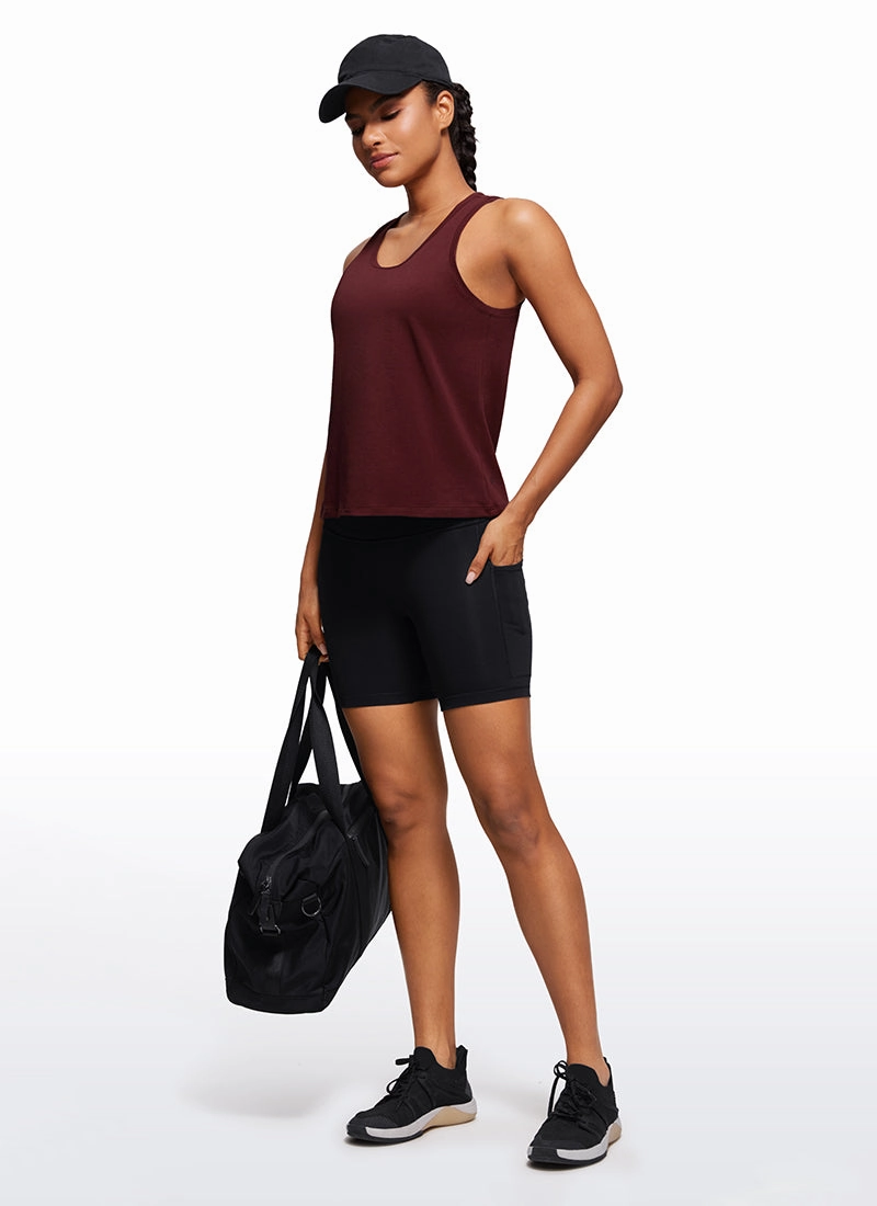 Pima Cotton Scoop Neck Workout Sleeveless Tank Tops