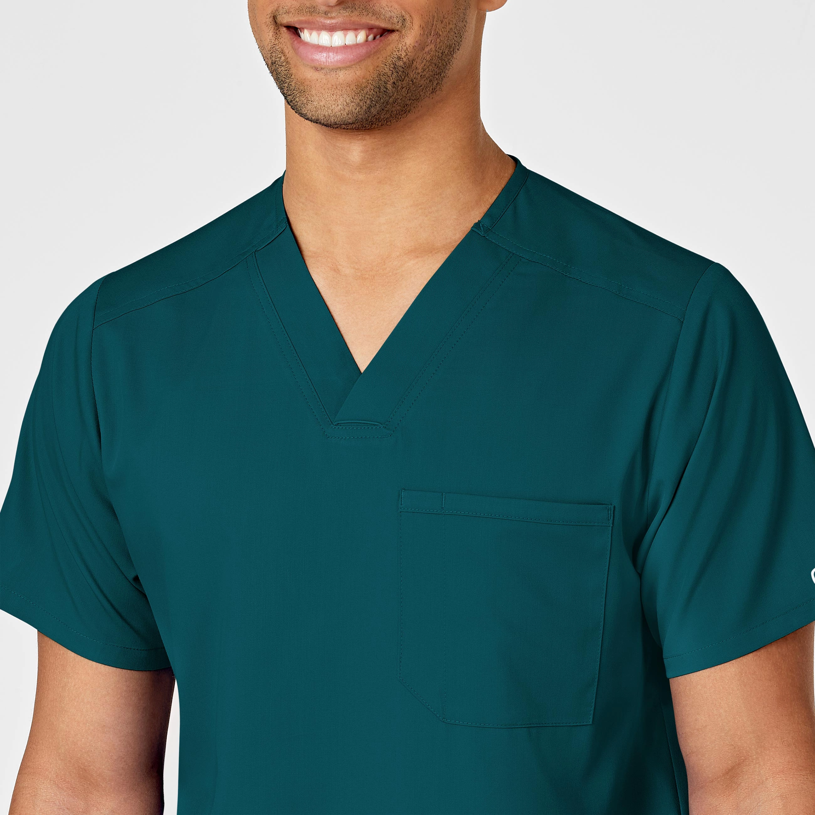 PRO Men's Multi-Pocket V-Neck Scrub Top - Caribbean