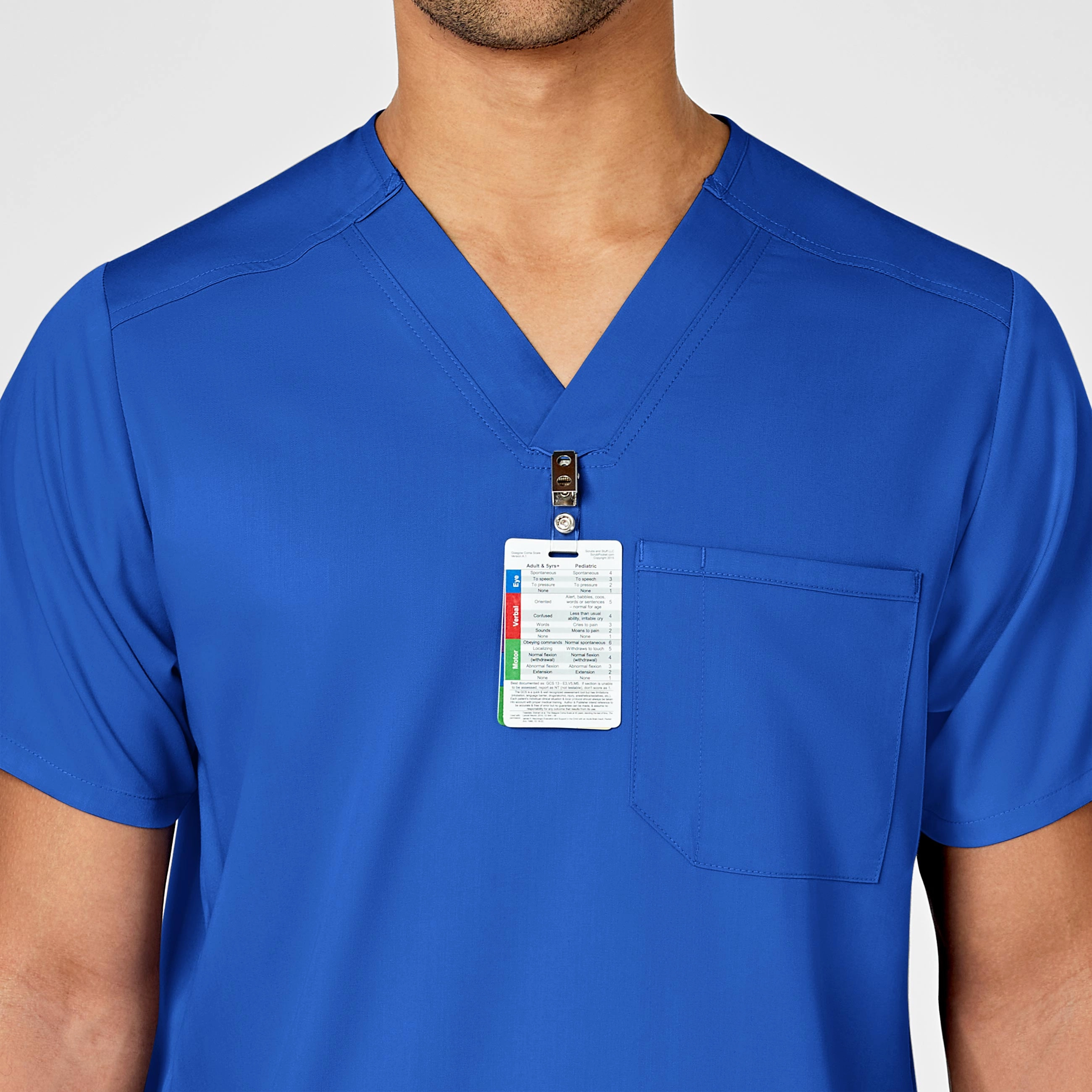 PRO Men's Multi-Pocket V-Neck Scrub Top - Royal
