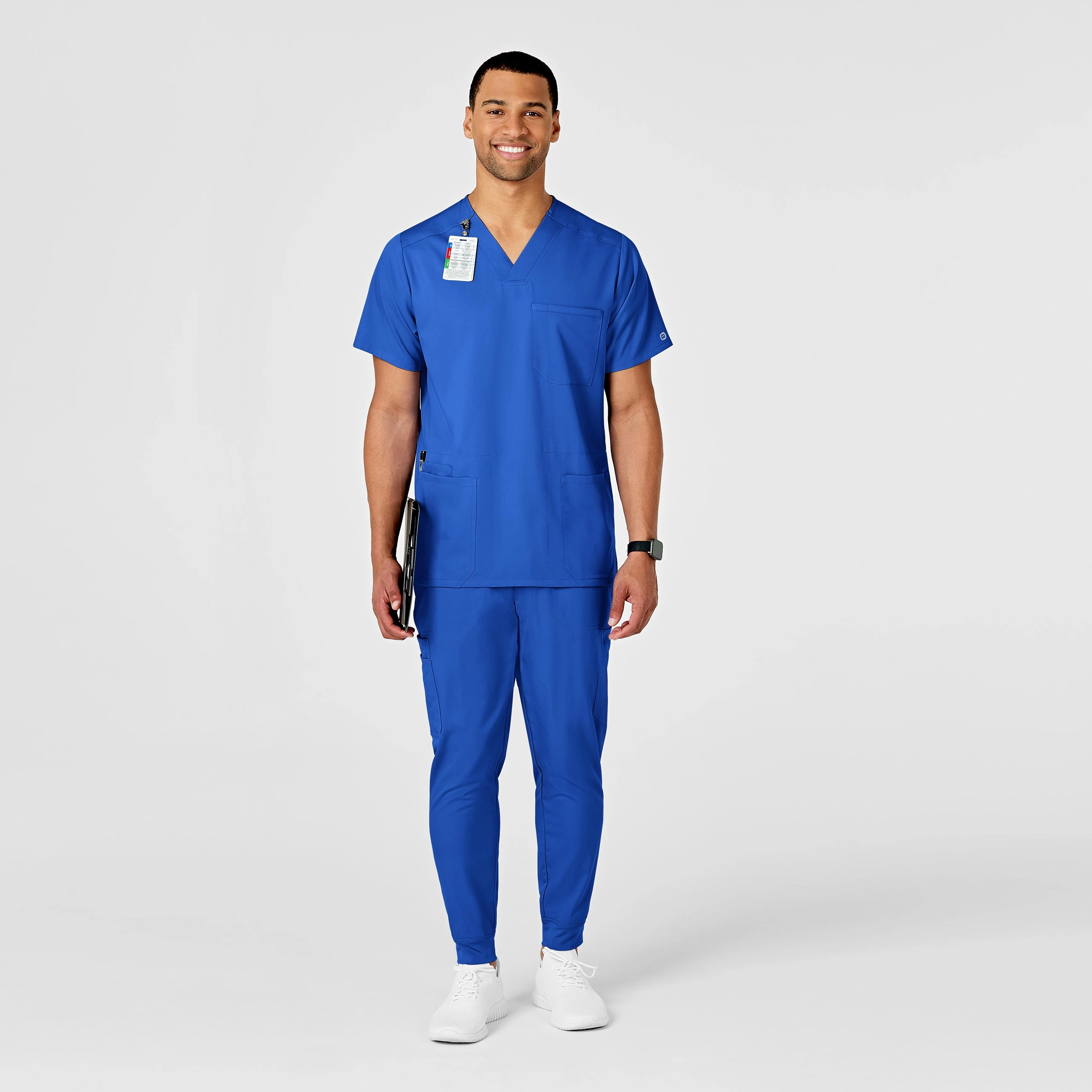 PRO Men's Multi-Pocket V-Neck Scrub Top - Royal
