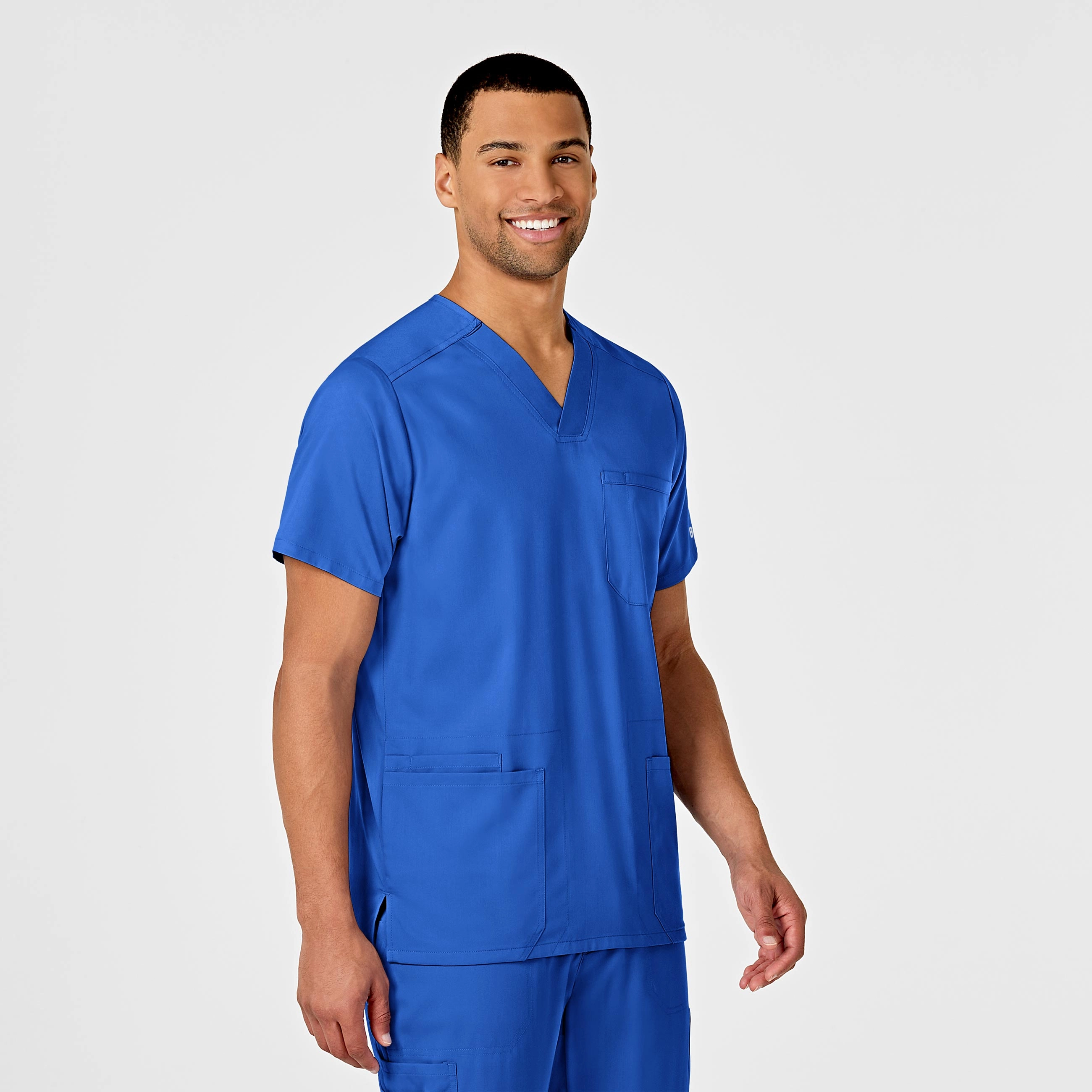 PRO Men's Multi-Pocket V-Neck Scrub Top - Royal