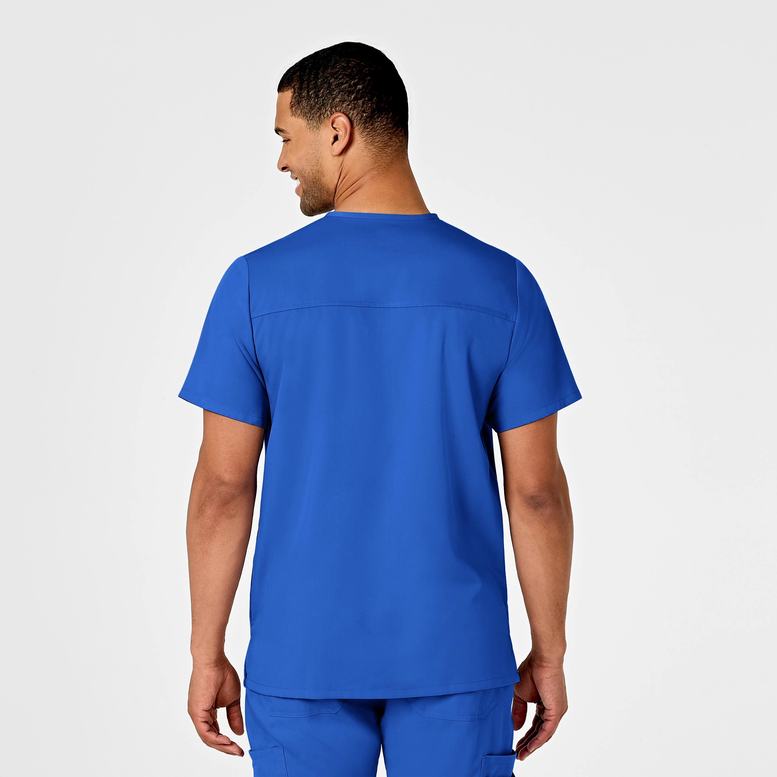 PRO Men's Multi-Pocket V-Neck Scrub Top - Royal