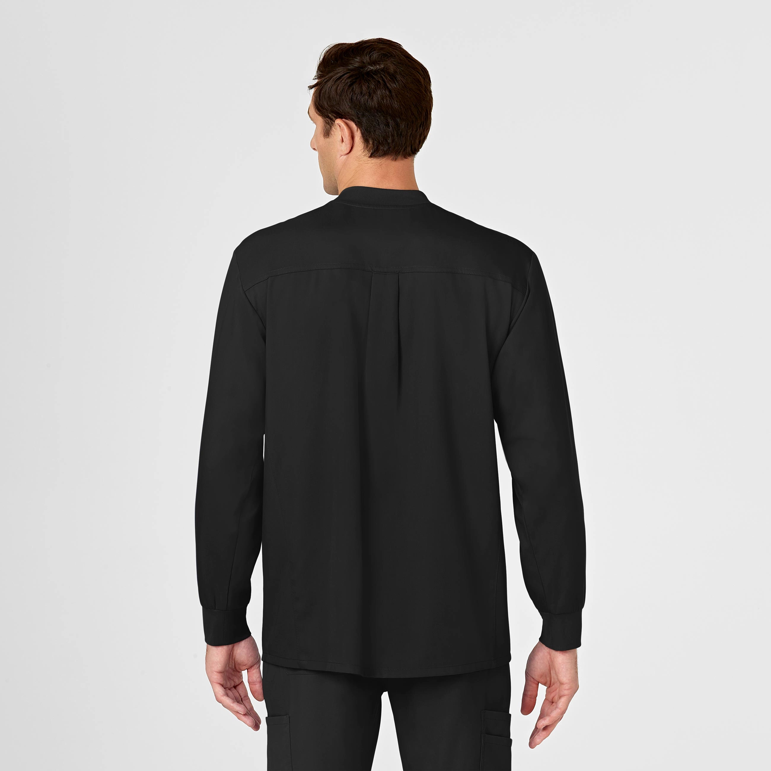 PRO Men's Snap Front Scrub Jacket - Black