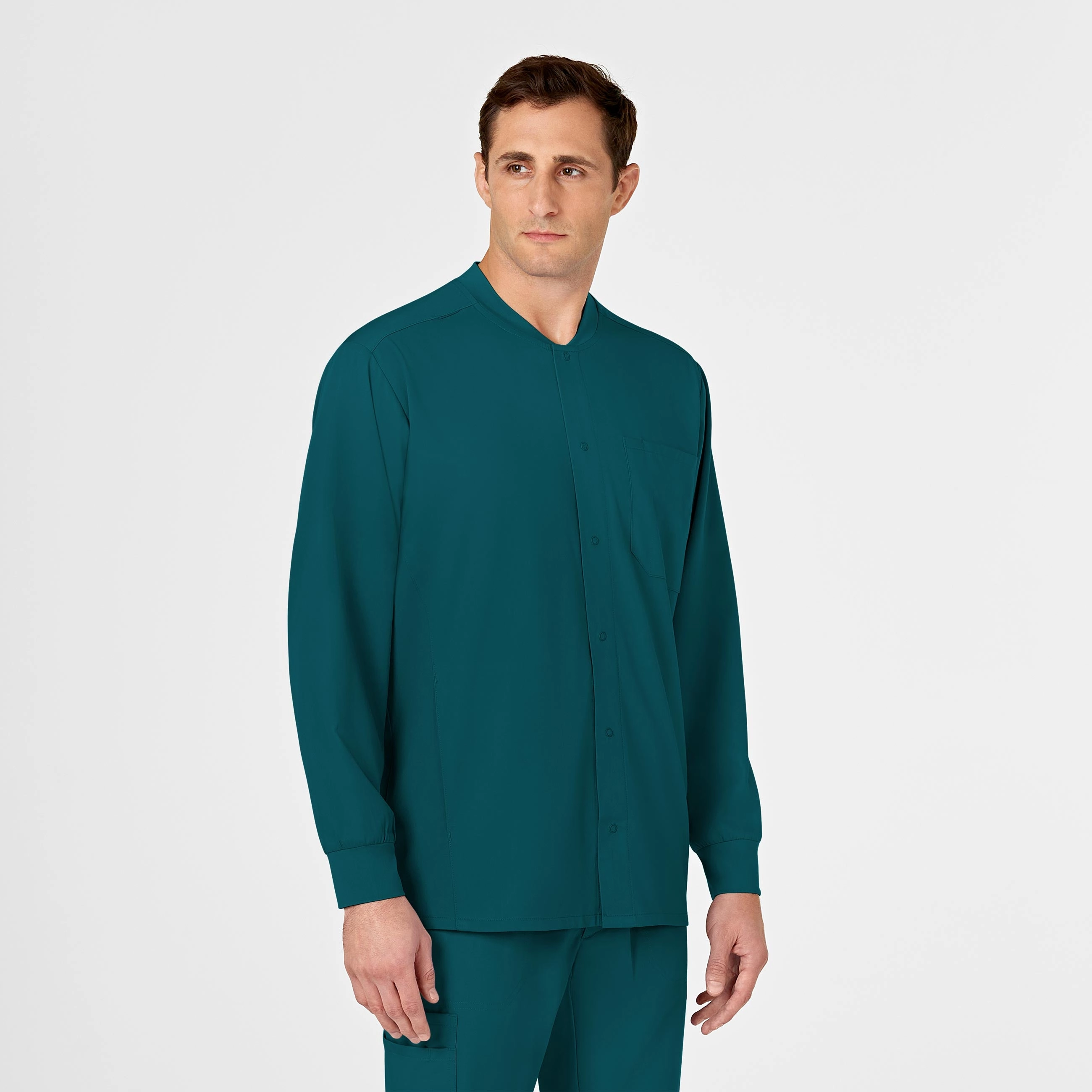 PRO Men's Snap Front Scrub Jacket - Caribbean