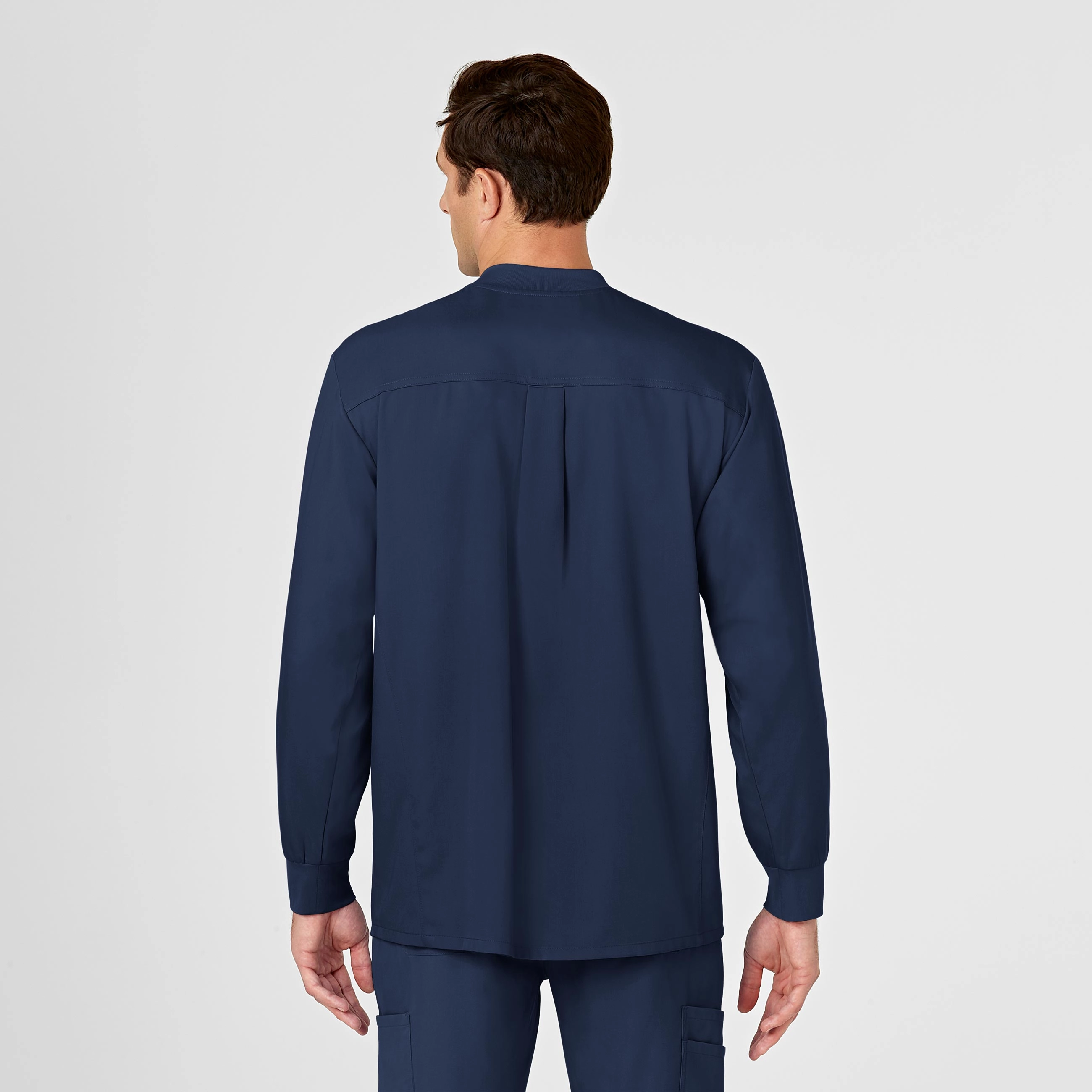 PRO Men's Snap Front Scrub Jacket - Navy