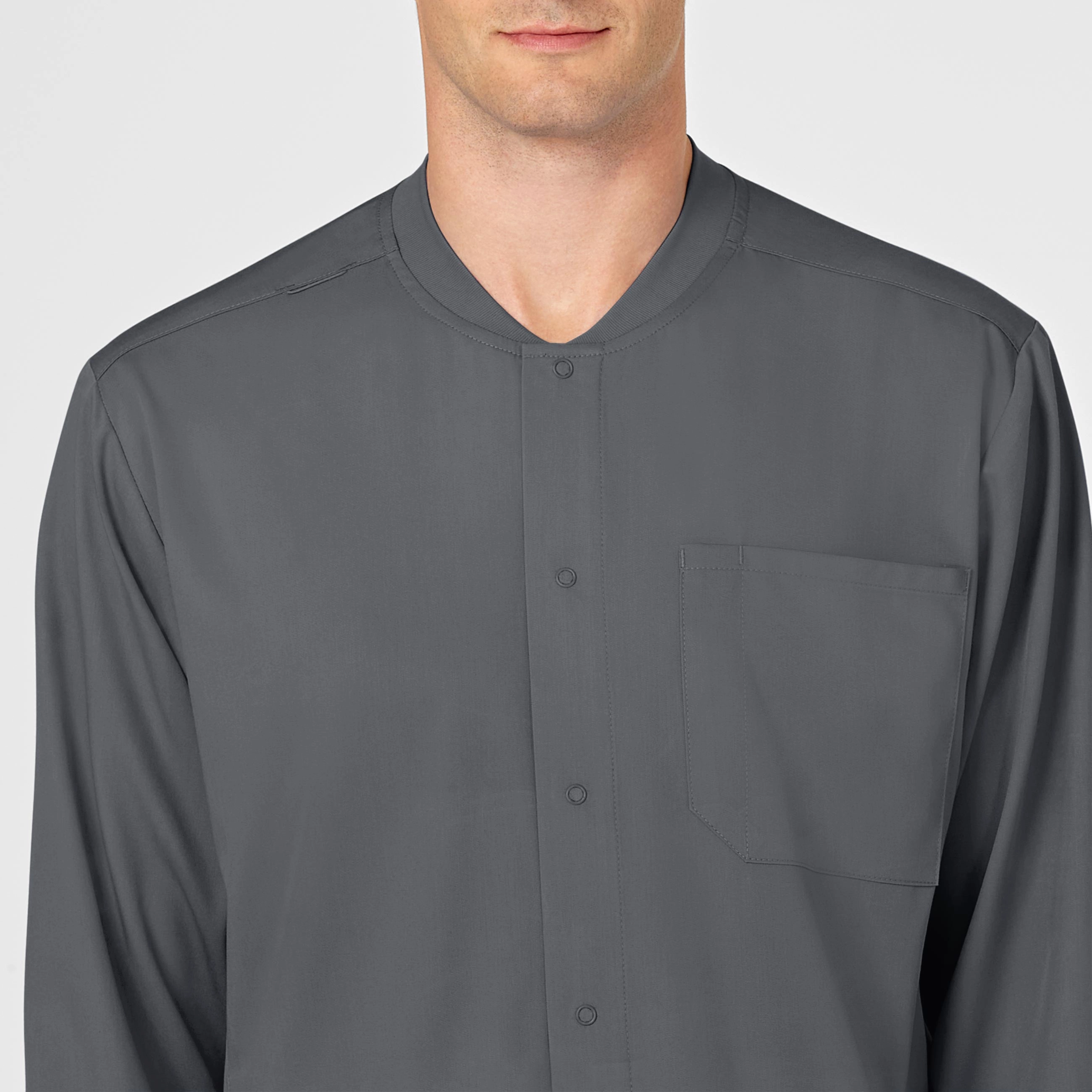 PRO Men's Snap Front Scrub Jacket - Pewter