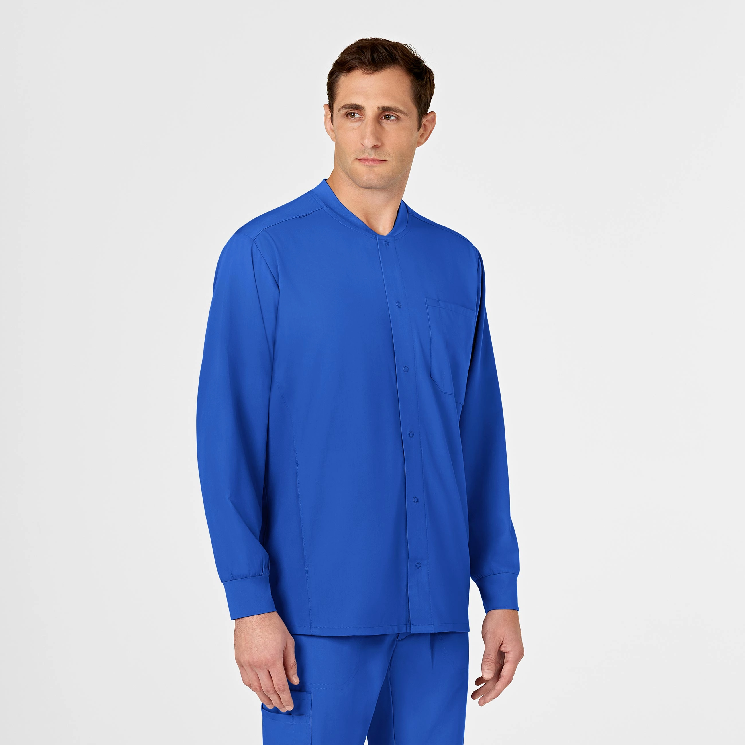 PRO Men's Snap Front Scrub Jacket - Royal