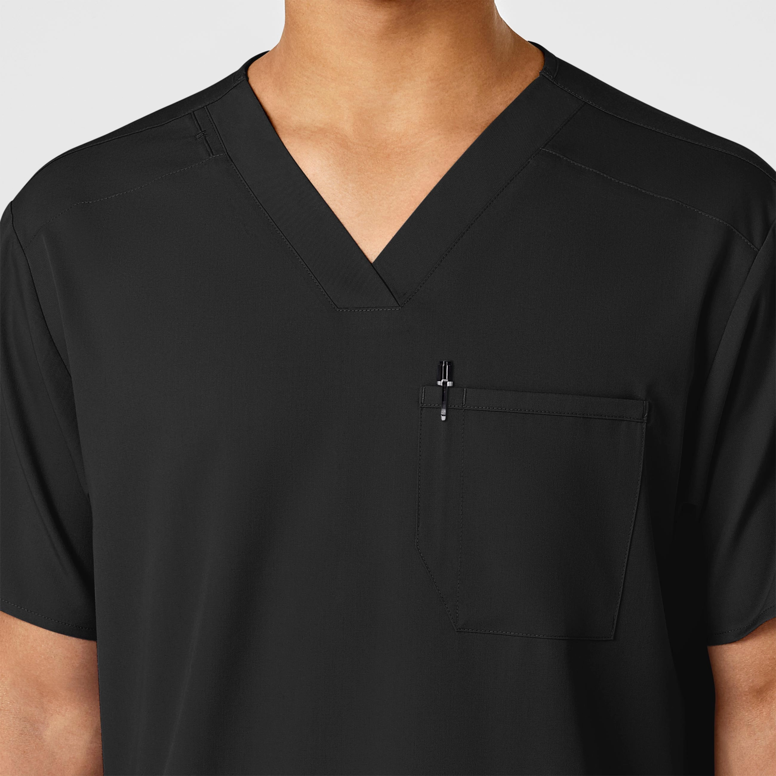 PRO Men's V-Neck Scrub Top - Black