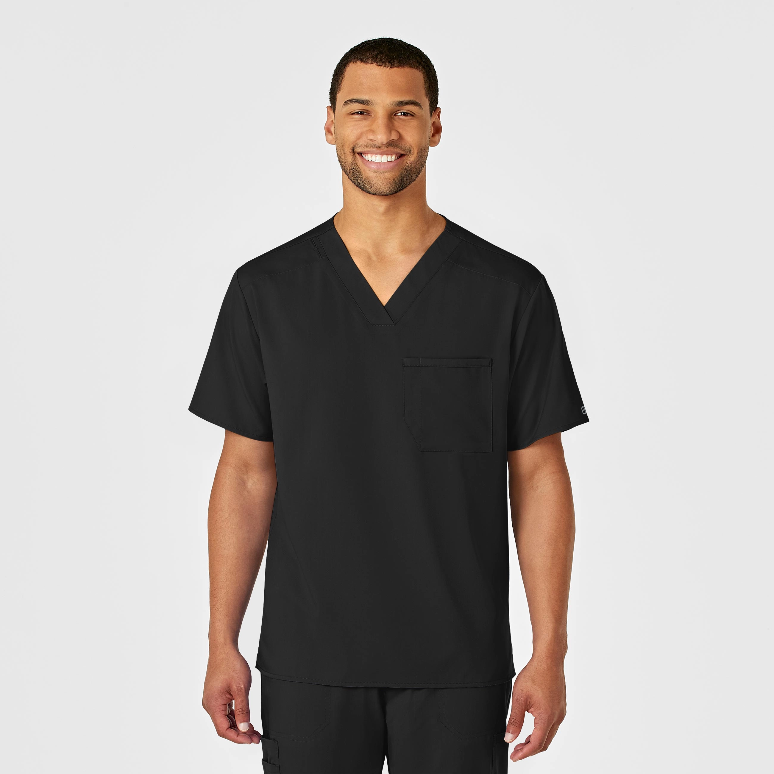 PRO Men's V-Neck Scrub Top - Black