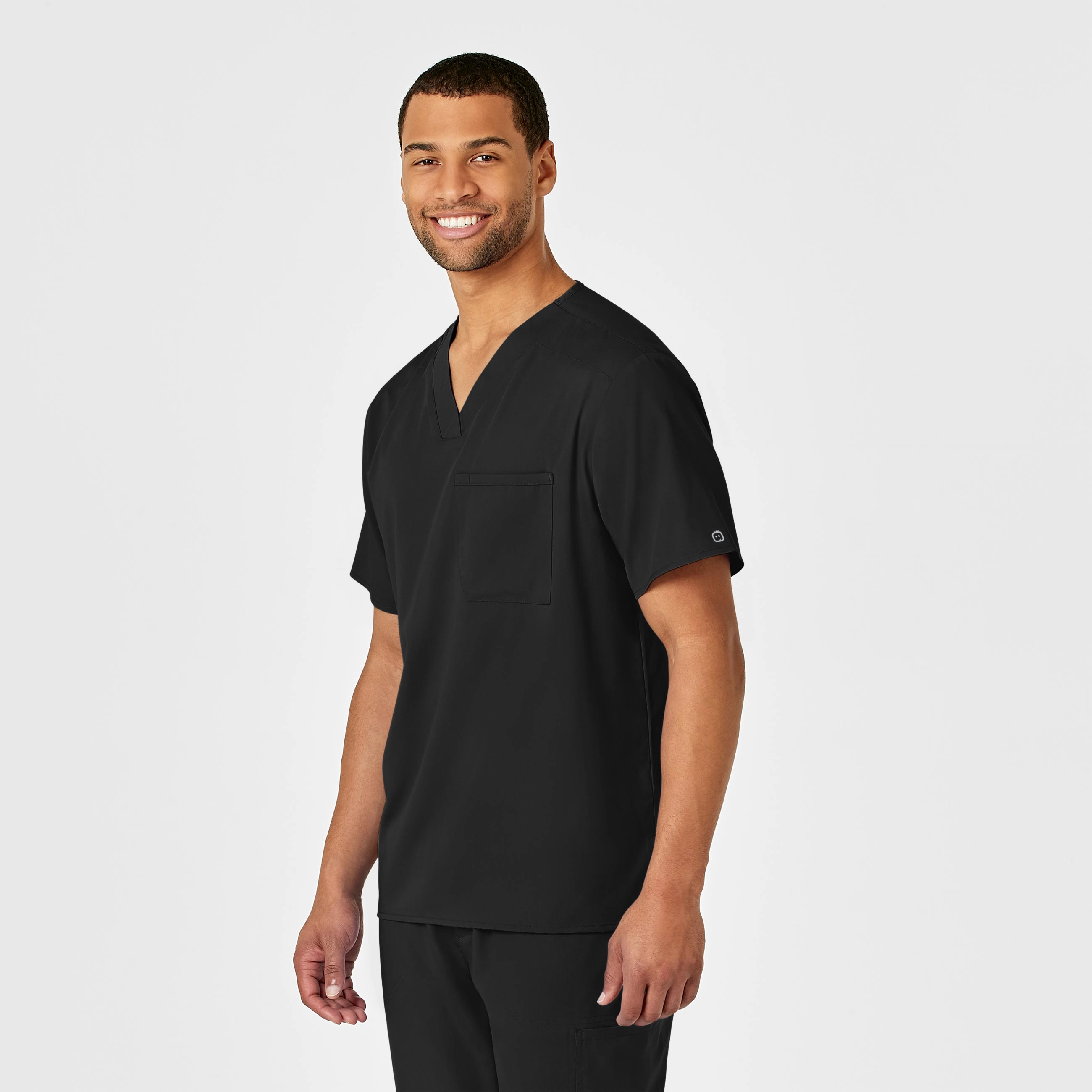 PRO Men's V-Neck Scrub Top - Black